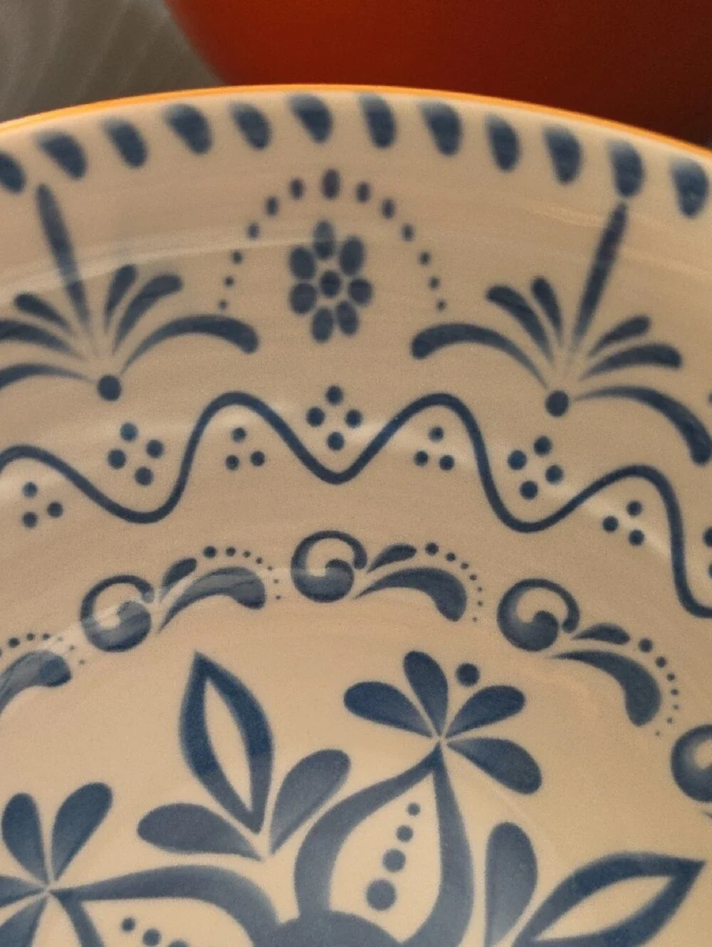 Hand-Painted Ceramic Dinner Bowls Set 3 - NIB